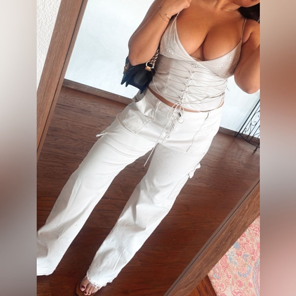Cream cargo pants - Picture 2 of 3